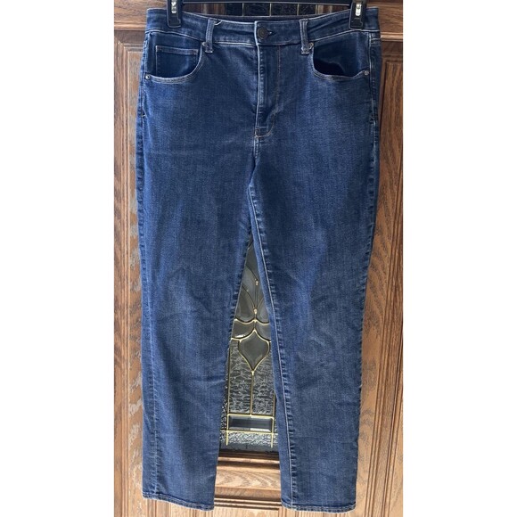 American Eagle Jeans Womens 14 Blue Hi Rise Super Skinny Dark Wash Stretch Denim - Picture 1 of 15